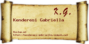 Kenderesi Gabriella névjegykártya